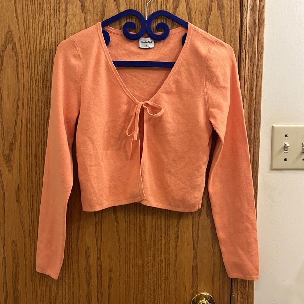 Aritzia Sunday Best Samantha Cardigan in Sunny Apricot - Picture 4 of 11